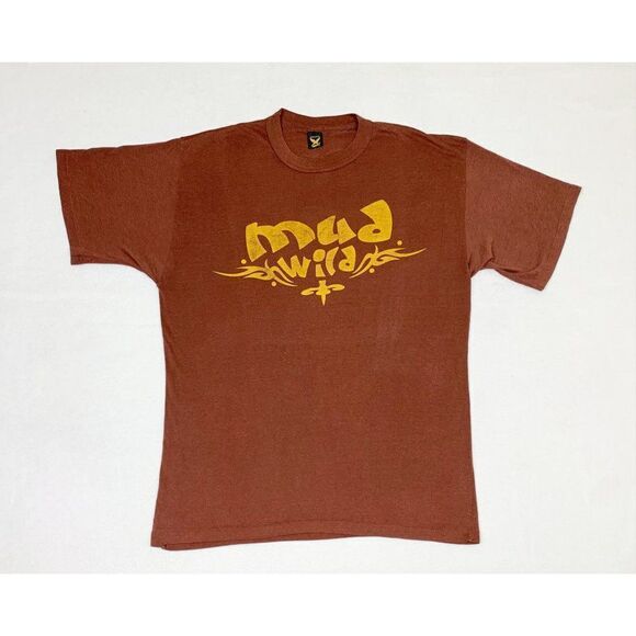Vintage Mud Wild T-Shirt Brown XL Mudding Jeep Truck Off Road Single Stitch - Picture 2 of 9